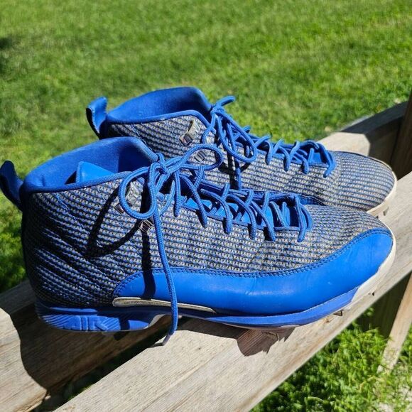 Men’s Size 10  Jordan 12 Retro Metal Baseball Cleats Game Royal Blue 854567-400 main image 4